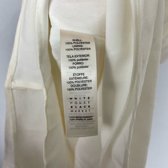 White House Black Market | NWT WHBM White Sleeveless Waterfall Ruffle Wrap Dress - Picture 10 of 11